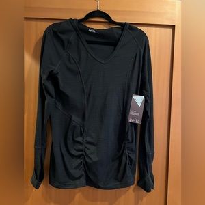Zella performance wear long sleeve athletic shirt. Black. Size large.